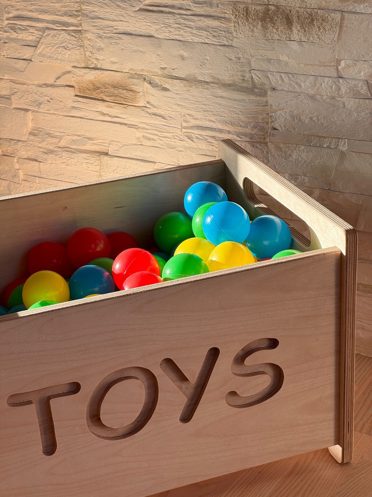 Wooden Toy Box - Montessori Nursery Storage