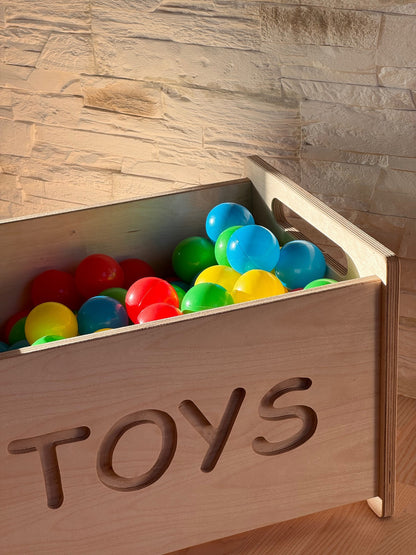 Wooden Toy Box - Montessori Nursery Storage
