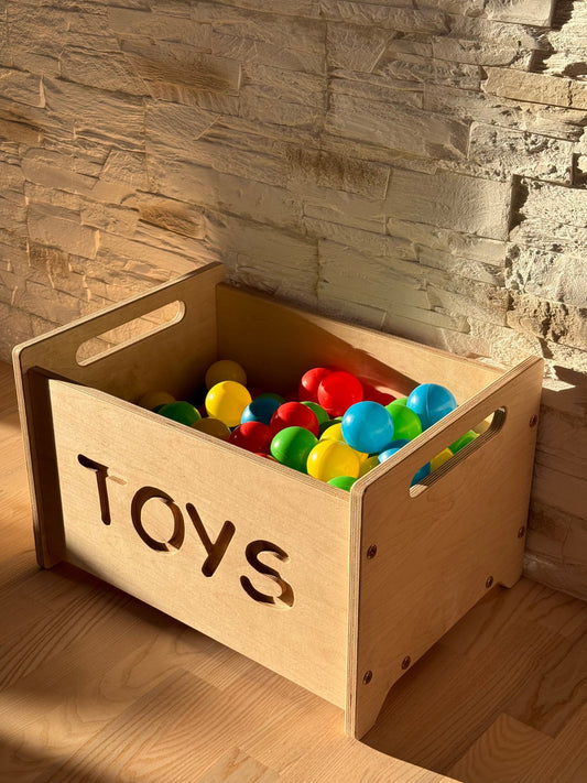 Wooden Toy Box - Montessori Nursery Storage