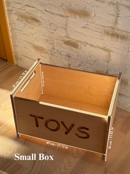 Wooden Toy Box - Montessori Nursery Storage