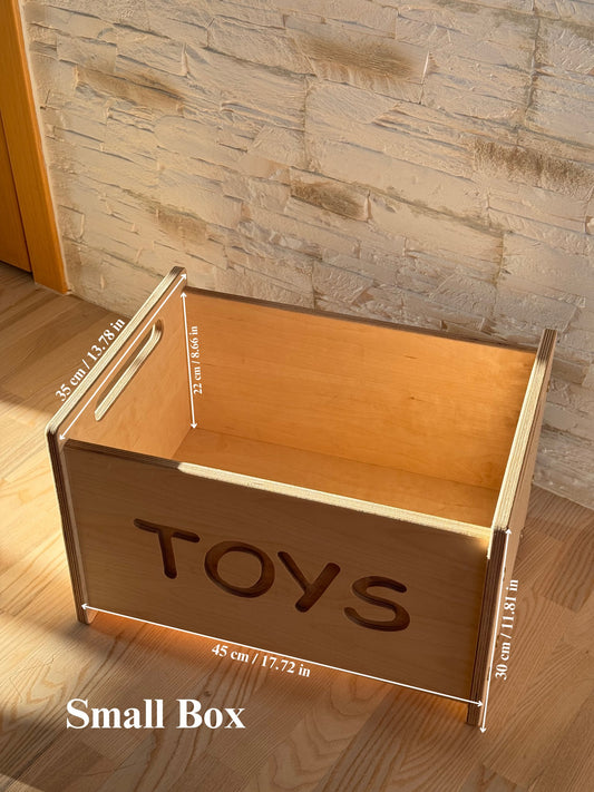 Wooden Toy Box - Montessori Nursery Storage