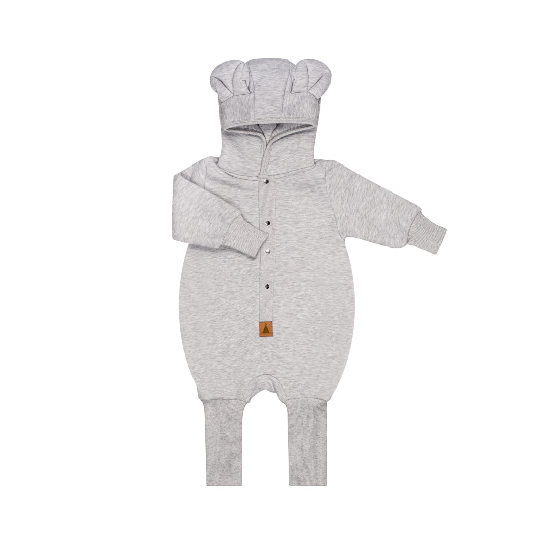 Eared Jumpsuit for Babies and Kids - Melange Grey